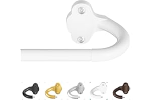 TVWOO Wrap Around Curtain Rods,White Curtain Rods 48 to 84 Inch,5/8 Inch Adjustable Blackout Curtain Rod Set with Bracket,Room Darkening Single Window Rod,Metal Hidden Curved Drapery Rods 48-84",White