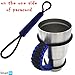 Handmade Paracord Handle For Yeti, Ozark, Rtic, BOSS, Kodiak, SIC Trail Rambler and other 30 Oz Tumblers - Ultra-Strong 550 lbs Type 3 Paracord Handie, Black/Blue style - Best Gift Idea!