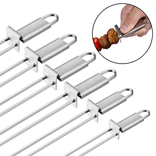 Double Prong BBQ Skewers,Barbecue Accessories,Metal BBQ Skewers Set
