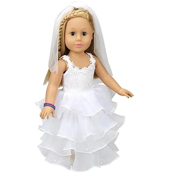 Doll Clothes Yuyoug Wedding Doll White Communion Dress Jumper