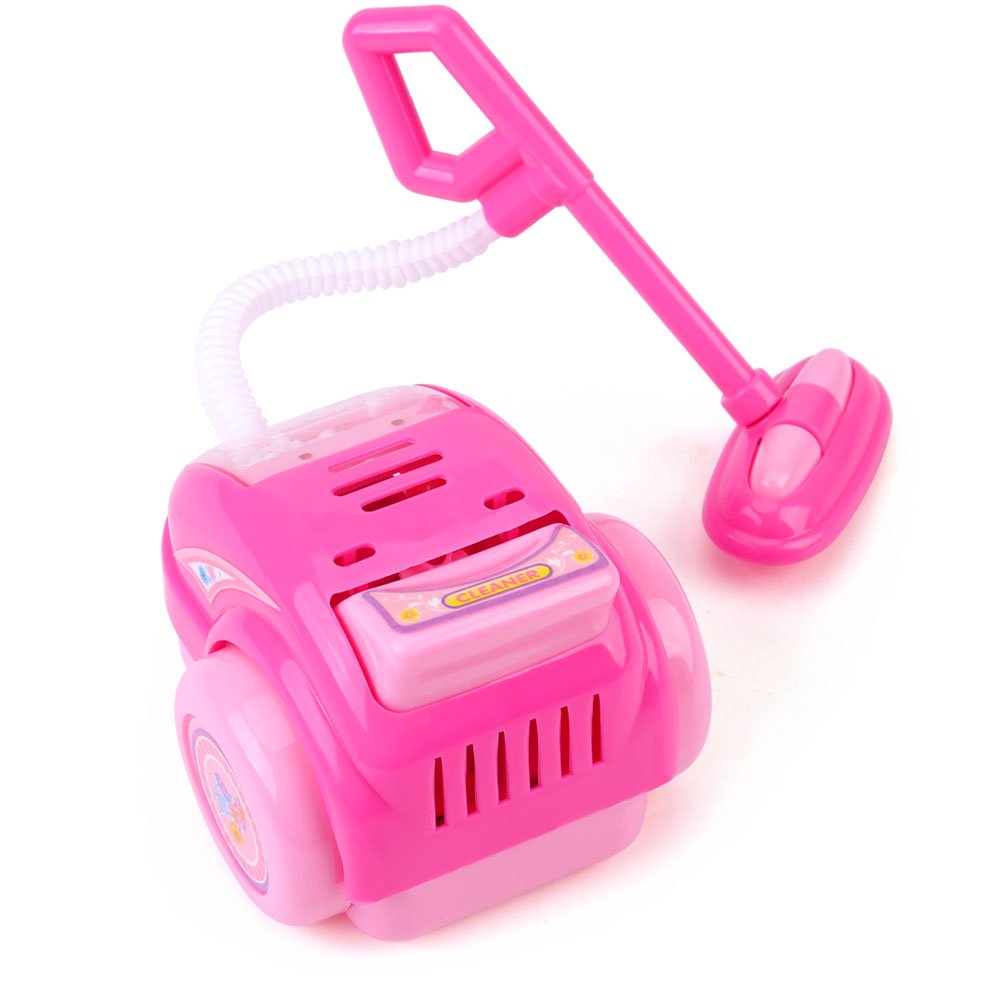 GLOGLOW Lovely Pink Mini Electrical Vacuum Cleaner Pretend Play House Keeping Clean up Baby Children Kids Home Appliance Toy Gift Perfect for Little Girls