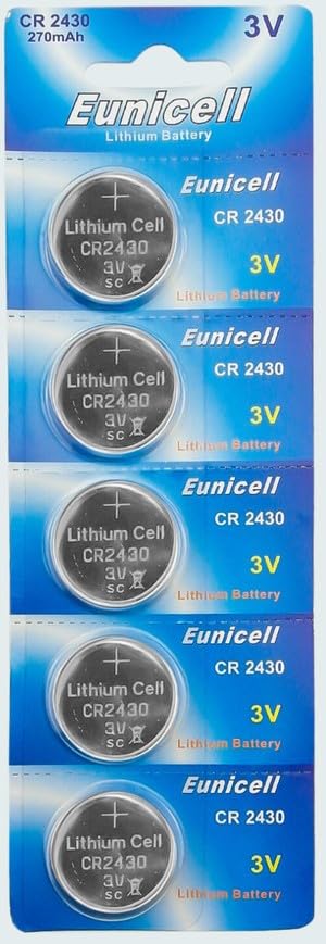 5 x EUNICELL CR2430 3v LITHIUM DL2430, BR2430, KL2430, L2430, ECR2430, 5011LC, L20, KCR2430, E-CR2430, KECR2430, LF1/2W BATTERY