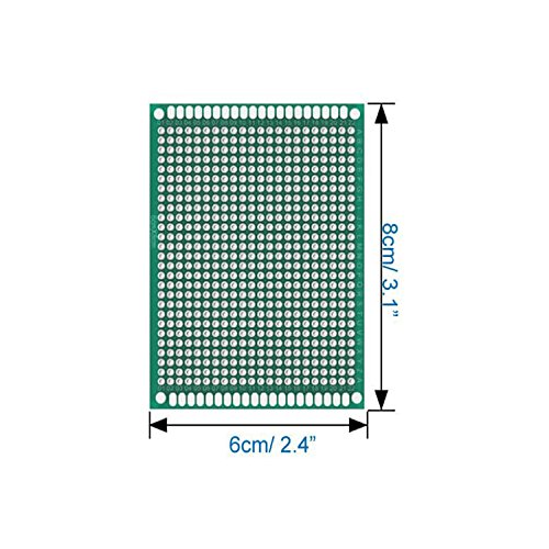 Karcy 10Pcs Double-Sided Original Circuit Board Prototyping PCB Universal Printed Circuit Board for DIY Soldering and Electronic Project (6x8cm)