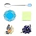 Daycindy Handmade Enamel Rose Teacup Black Tea Cup with Spoon Set (13oz, Rose Blue)