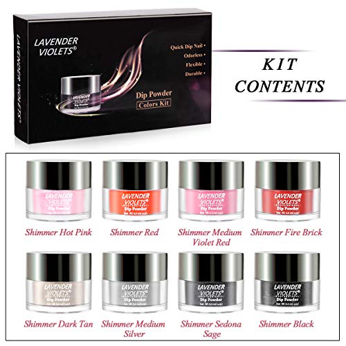 Lavender Violets Dip Powder 8Color Kit 0.5 oz/bot. Acrylic Nail