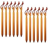 All one tech Pack of 12, 7075 Aluminum Outdoors Tent Stakes Pegs