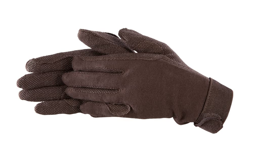 PFIFF 011318 Unisex Cotton Riding Gloves Brown XXL