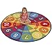 ECR4Kids Tick-Tock Clock Educational Circle Activity Rug for Children, School Classroom Learning Carpet, Round