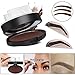 DZT1968 3 Color Natural Waterproof Straight United Eyebrow Powder Makeup Brow Stamp Palette Delicated Shadow Definition (B)