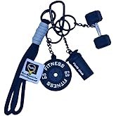 Bandfol Silicone Dumbbell Keychain Bag Purse Charms Fitness Gift for Gym Lover, Gym Accessories for Women & Man