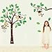 Cute Monkey Climbing on Beautiful Tree Monkey Wall Decal Nursery Wall Decal