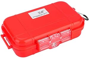 VBESTLIFE Plastic Waterproof Shockproof Box Outdoor Waterproof Airtight Survival Case Storage Case Floating Hard Shell Wet Dry Box Carry Box Container Marine Fishfinder Case 4 Colors(Red) waterproof box sm