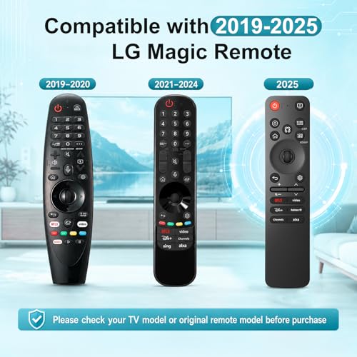 Replacement Magic-Remote-Control for-LG Smart TV, Voice Remote Control Compatible with LG 2019-2025 OLED QNED UHD and 4K TVs, Replaces MR25GA MR24 MR23 MR22 MR21 MR20 MR19 Series