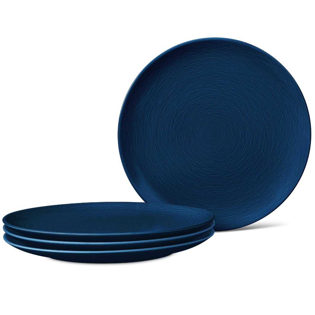 Noritake NoN Swirl Dinner Plate, Coupe, 11″, Set of 4 in Blue