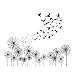 decalmile Black Dandelions Wall Decals Flying in The Wind Birds Wall Stickers Bedroom Living Room Office Home Decoration