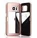 W7ETBEN Galaxy S7 Case, Hidden Back Mirror Wallet Case with Stand Feature and Card Holder for Samsung Galaxy S7 G930 (Rose Gold)