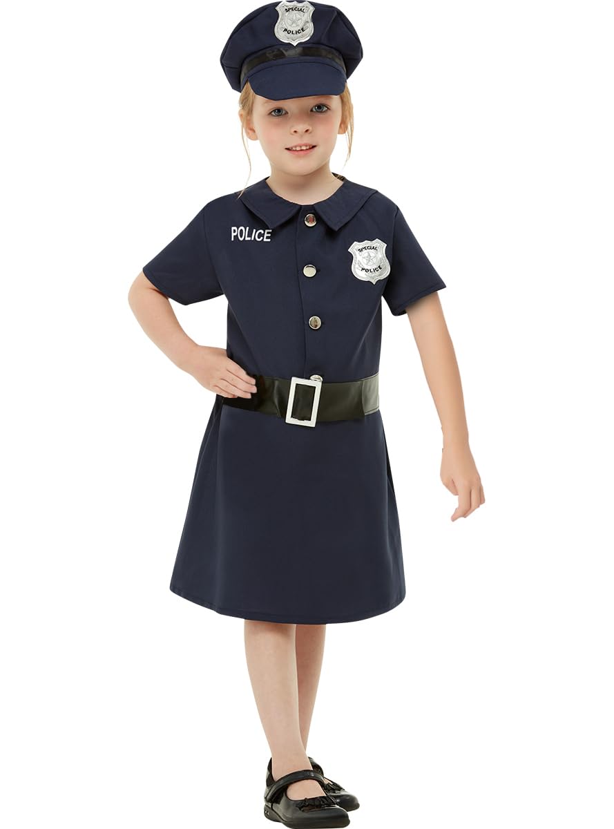 Funidelia | Police costumes for girl Police officer, Agent, FBI, Professions - Costumes for kids, accessory fancy dress & props for Halloween, carnival & parties - Size 10-12 years - Blue