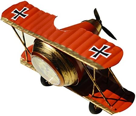Household Decor Table Clock Retro Aircraft Clock Second World War Vintage Fighter Model Round Clock Gifts And Crafts Kangsanli (red)
