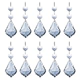 MISHIN Clear Crystal Maple Leaf Shaped Pendants with Octagon Beads Chandelier Prisms Hanging Drops Ceiling Light Decorations Parts,3.9 Inch,Pack of 10
