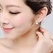 Hemlock Women Lady Shinning Crystal Pendant Earrings Ear Stud (Silver)