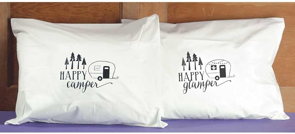 Amazon Com Jozie B 200067 Camper Happy Glamper Percale Pillow