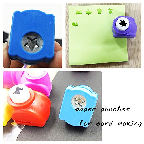 14 Pcs Paper Punches,Mini Paper Craft Punch,Hole Punch Shapes 14