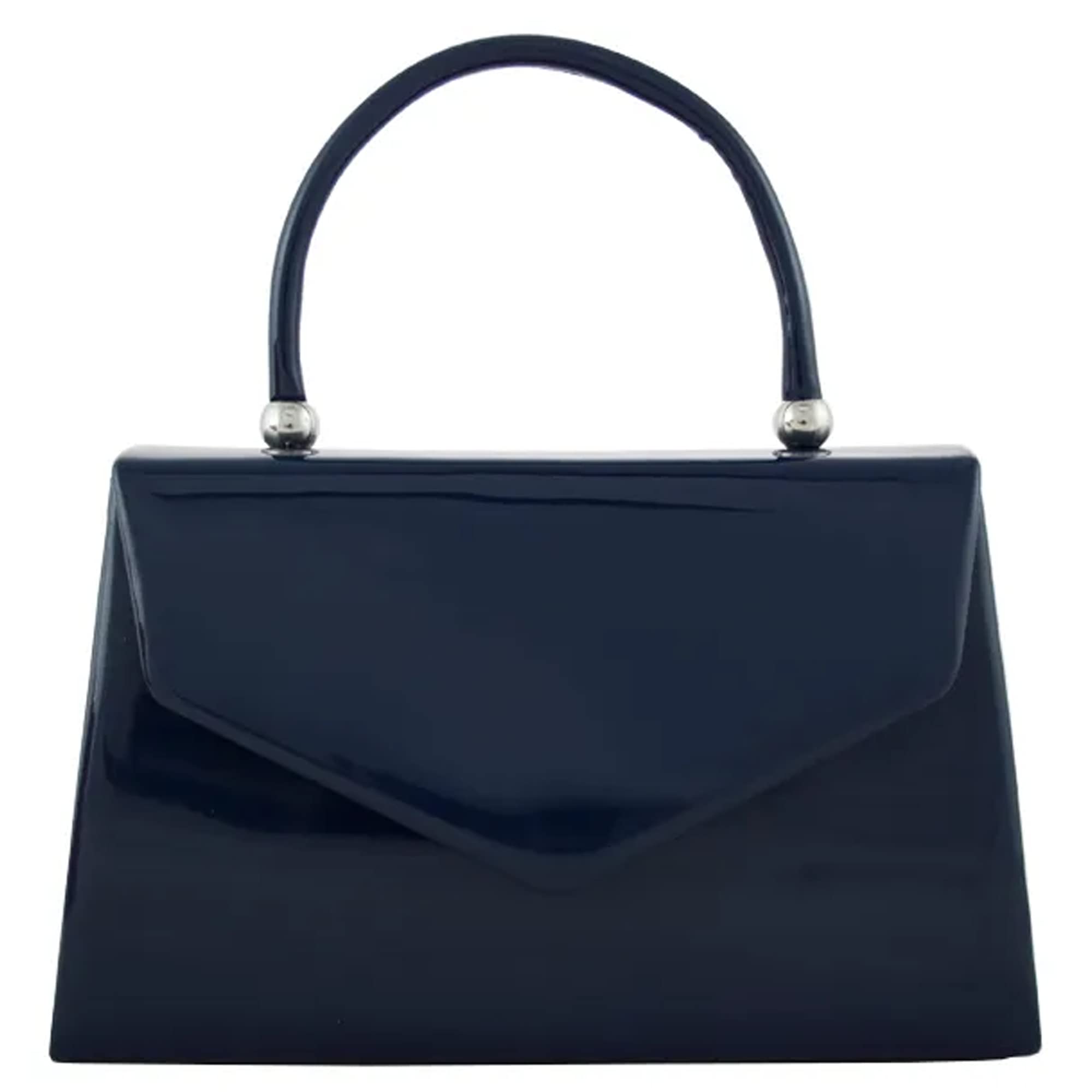 fi9® BNWT Retro Tote Patent Leather Bridal Wedding Evening Handbag Party Purse Clutch Shoulder Hand Bag (Navy Blue)