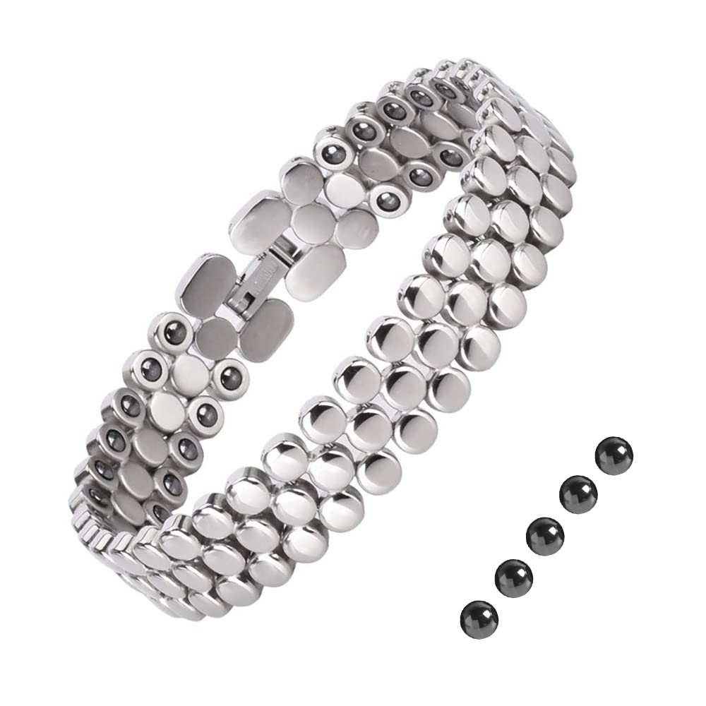 JEROOT Magnetic Bracelet,Pure Titanium Power Men's Magnetic Bracelets for Clasp Bracelet Magnet Men's Magnetic Bracelet Energetix(3500 Gauss)