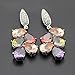 Classic Multi Gemstones Silver Sets, Amethyst Garnet Morganite Peridot (Earring)