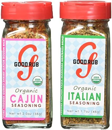 Good Rub Organic Seasonings, Cajun and Italian, 3.7 Ounce