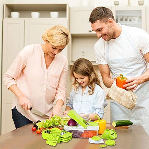 TOROTON Vegetable Chopper Mandoline Slicer Dicer, Onion Chopper Spiralizer Vegetable Slicer, Veggie Food Choppers Dicers for Fruits & Vegetables, 9 Blades