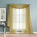 Window Elements Diamond Sheer Voile 56 x 216 in. Curtain Scarf, Gold