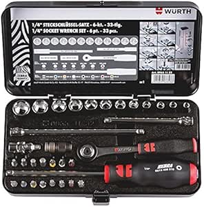 Würth 096511 32 Surtido de Llaves de Tubo de 1/4 Pulgada, 33 ...