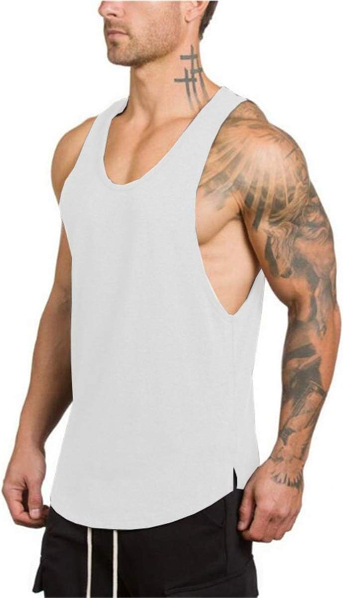 Muscle Killer 3-Pack Men's Muscle Gym Workout Stringer Tank Tops Bodybuilding Fitness T-Shirts (Small, 1 Piece White)