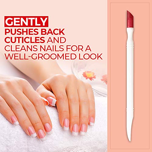 Titania Germany Manicure Double Instrument - Durable Plastic Hoof Stick with Rubber Cuticle Pusher & Nail Cleaner - Best for Grooming & Fingernail Art - Thumbnail 3