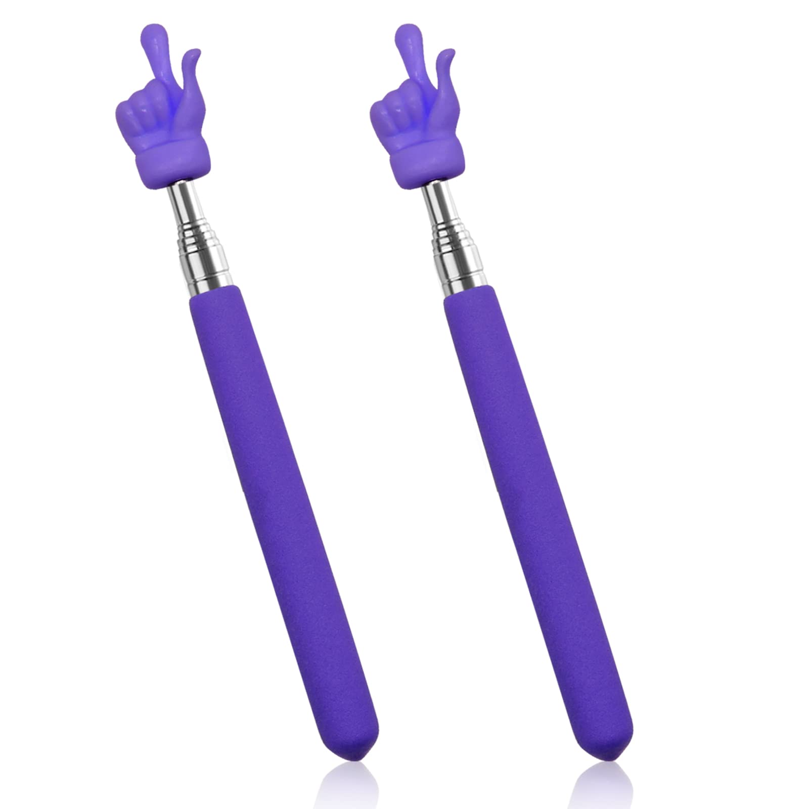 2 Pcs Telescopic Teacher Pointer Stick, Extendable Pointer Teacher Pointers for Classroom, Retractable Hand Pointer Finger Pointer Stick Elementary School Kindergarten Teacher Supplies (Purple)