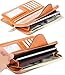 Borgasets Women's RFID Blocking Wallet Trifold Leather Clutch Zipper Ladies Purse Card Case Brown