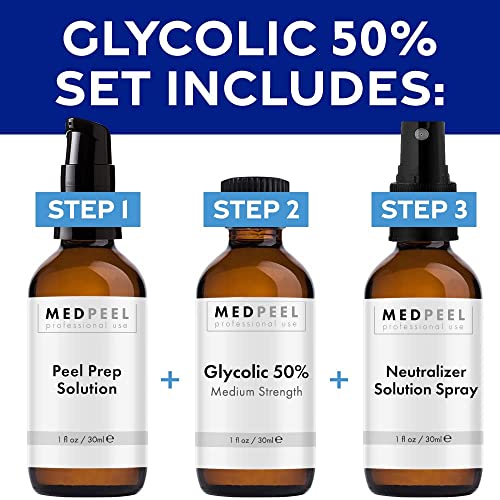 MedPeel Glycolic Acid 50 Essential Peel Kit, Includes Peel, Prep