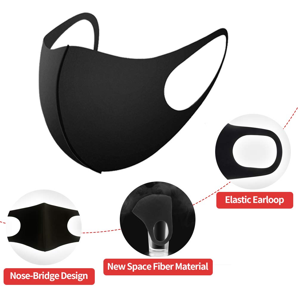 QUEES 3pcs Face Masks Motorcycle Unisex Reusable Anti Dust Mask For Cycling Camping Travel