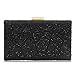 Yekajlin Women Clutches Crystal Evening Bags Clutch Purse Party Wedding Handbags (Black) Small
