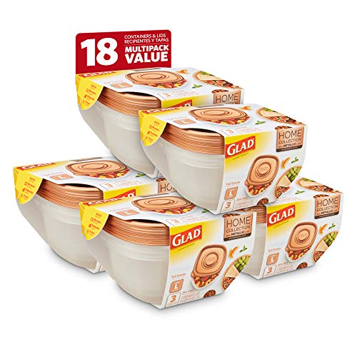 GladWare Home Tall Entree Food Storage Containers, Large Square Holds 42 Ounces of Food, 3 Count