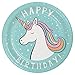 Unicorn Birthday Party Bundle For 10 Guests: 2 Items - Unicorn Happy Birthday Plates, Rainbow Pattern Dessert Plates