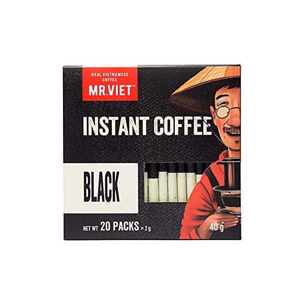 Mr Viet Black Instant Coffee 20 Pouches | Authentic Vietnamese Coffee, Freeze-Dried. Quick. Convenient. Tasty