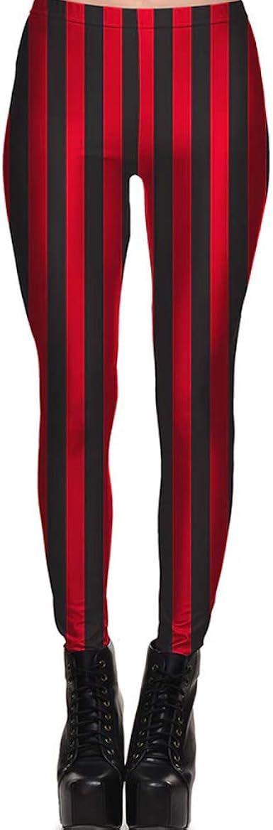 red and black vertical striped pants