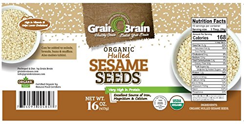 Grain Brain Organic Sesame Seeds (white, Hulled, 16 oz)