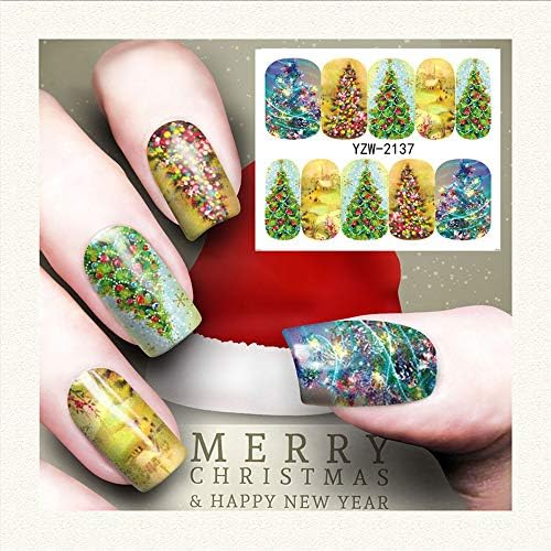 UOKNICE Christmas Nail Art Stamper Gel Tips DIY Stamping Drawing Image Template Stickers Xmas Gift Decorations