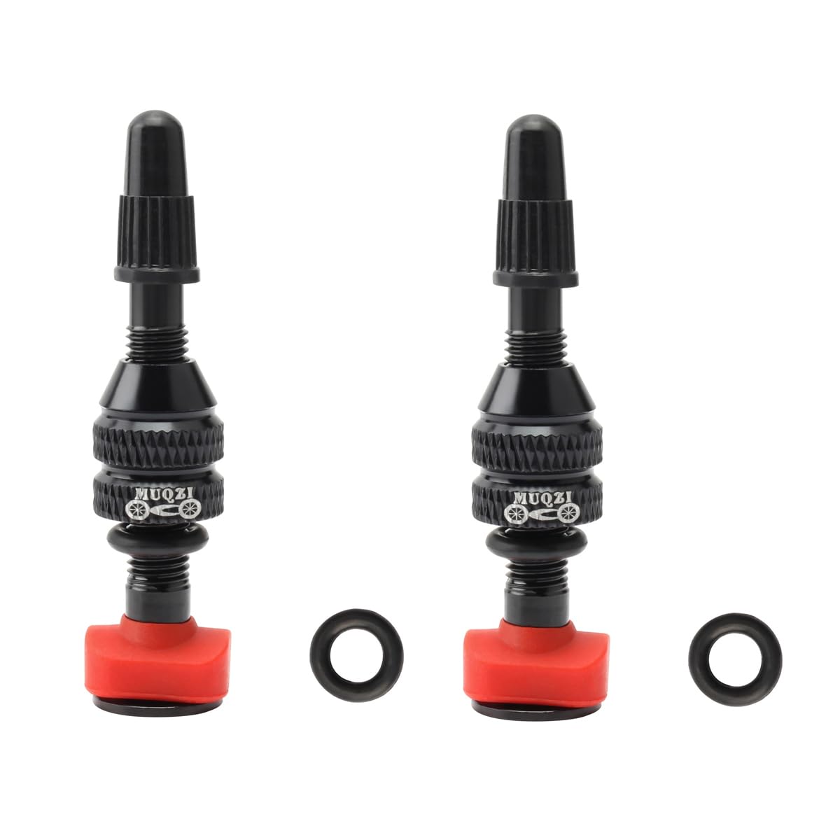 HOUSON 2PCS Bicycle Tubeless Valves, Aluminum Alloy Tubeless Presta Valve Bicycle Valve Adapter Bicycle Valve Extension Tubeless Presta Valve Stem 40mm