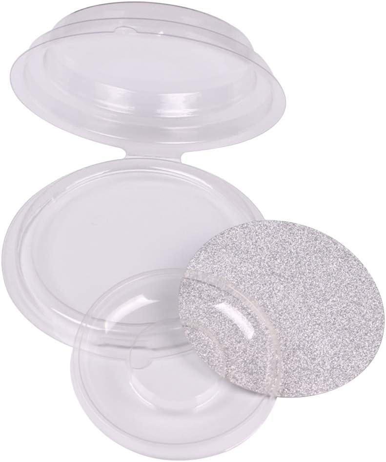LUOSFUH 50pcs Disposable Empty Clear Round False Eyelashes Storage Case Eye Makeup Tool