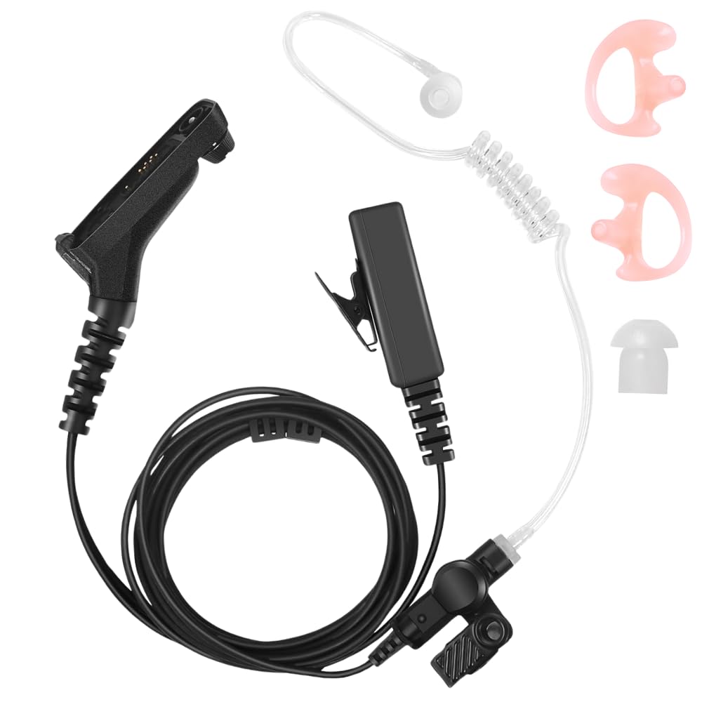 Photo 1 of APX 6000 Earpiece XPR 7550e Headset Compatible for Motorola Radios APX 8000/7000/4000 XPR 7350e/7580e/7380e/7550/7350 Acoustic Tube and PTT Mic, Surveillance Headset