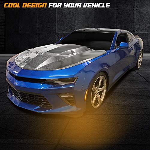 RUXIFEY Smoked Lens LED Side Marker Lights Front Bumper Sidemarker Lamps Reflectors Compatible with 2016 to 2018 Chevy Camaro Amber - Pack of 2